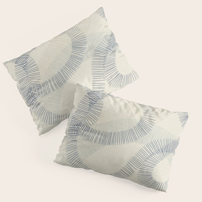 calming essentials Curved Lines denim blue Pillow Sham Gallery Image 3