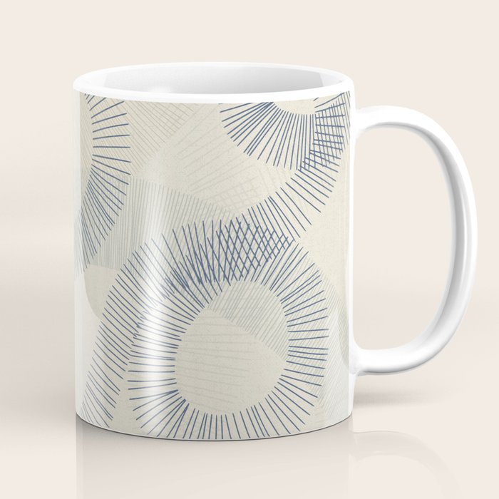 calming essentials Curved Lines denim blue Coffee Mug Gallery Image 1
