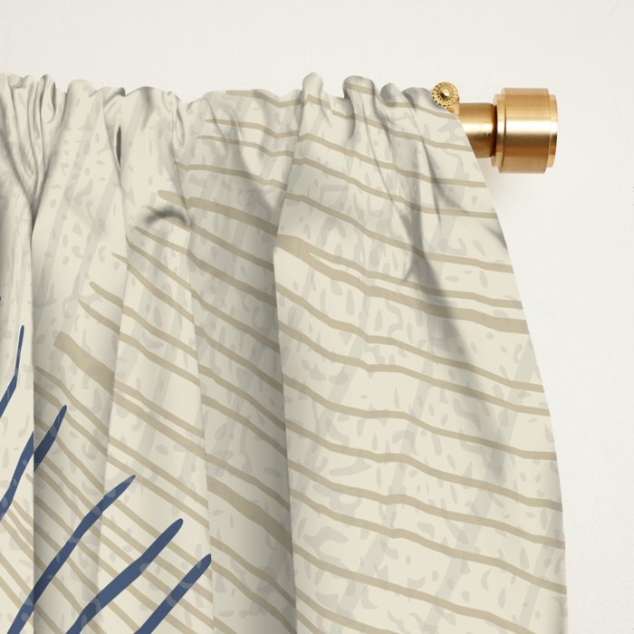 calming essentials Curved Lines denim blue Window Curtain Gallery Image 2