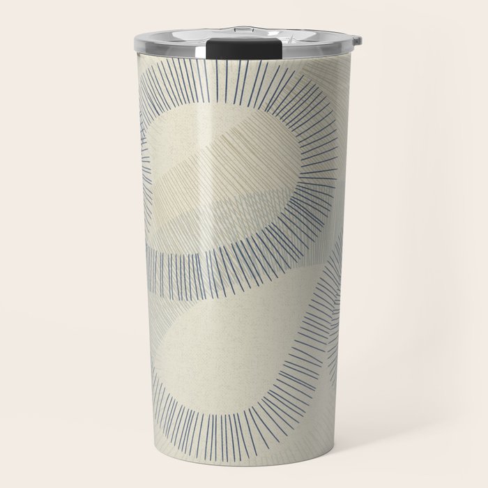 calming essentials Curved Lines denim blue Travel Mug Gallery Image 1