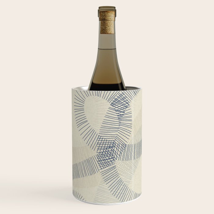 calming essentials Curved Lines denim blue Wine Chiller Gallery Image 2