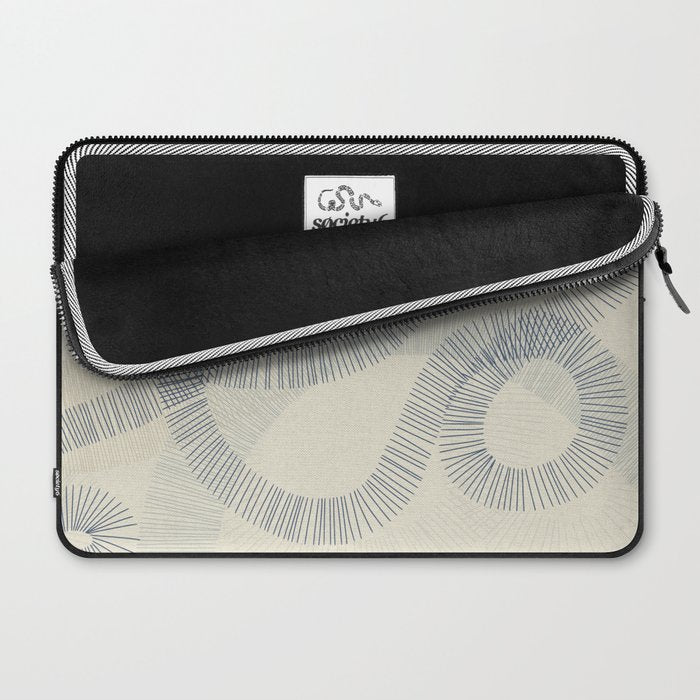 calming essentials Curved Lines denim blue Laptop Sleeve Gallery Image 2