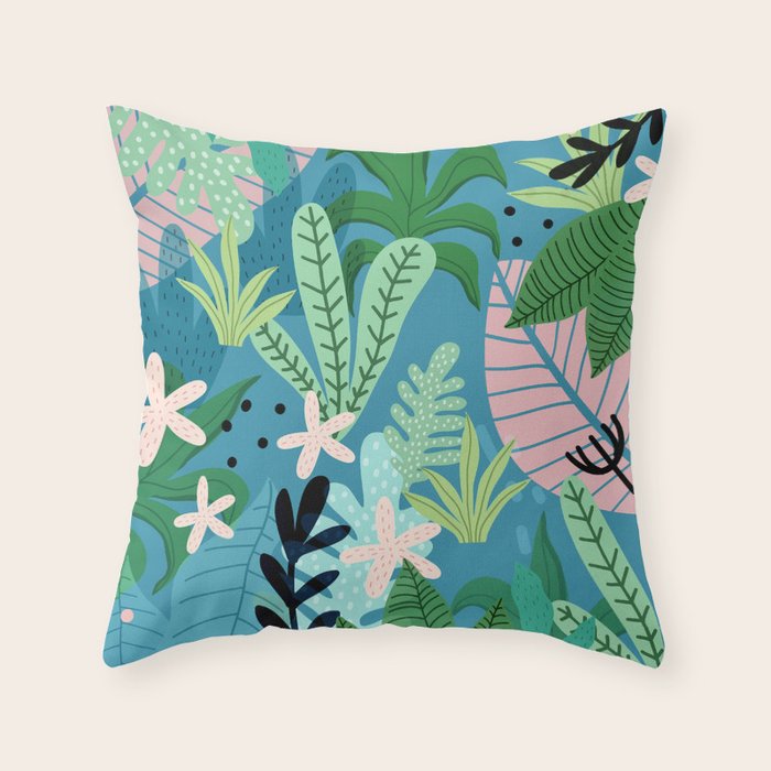 Into the jungle - twilight Throw Pillow Gallery Image 1