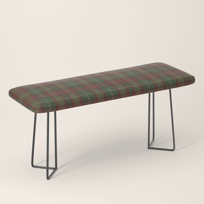 Burgundy Green Classic Plaid Bench Gallery Image 1
