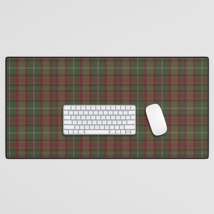 Burgundy Green Classic Plaid Desk Mat Gallery Image 1