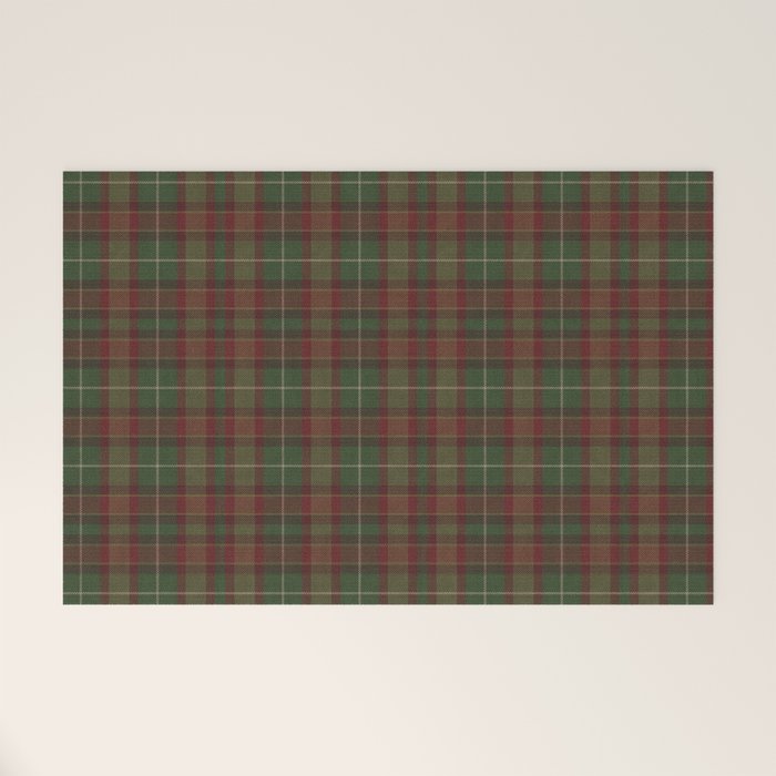 Burgundy Green Classic Plaid Welcome Mat Gallery Image 1