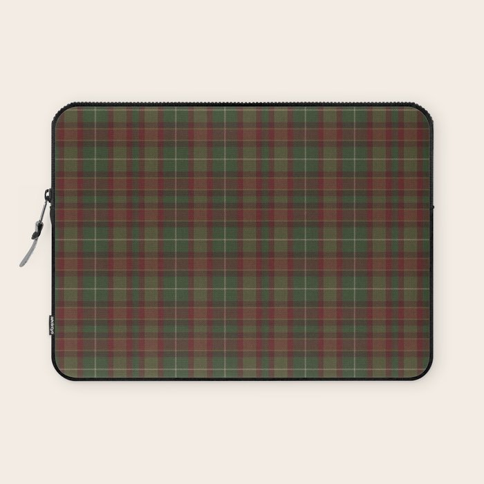 Burgundy Green Classic Plaid Laptop Sleeve Gallery Image 1