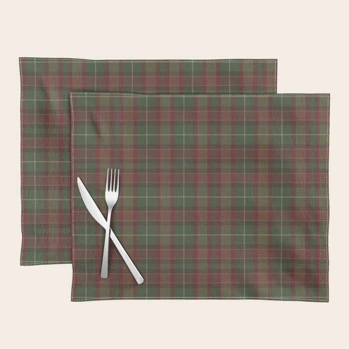 Burgundy Green Classic Plaid Placemat Gallery Image 1