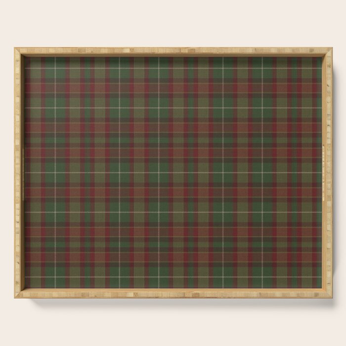 Burgundy Green Classic Plaid Serving Tray Gallery Image 1