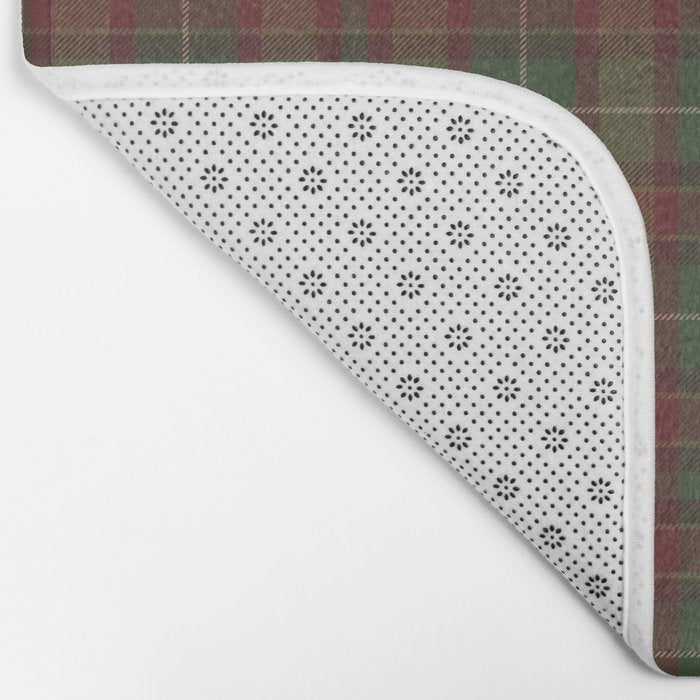 Burgundy Green Classic Plaid Bath Mat Gallery Image 2