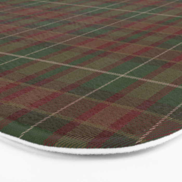 Burgundy Green Classic Plaid Bath Mat Gallery Image 3