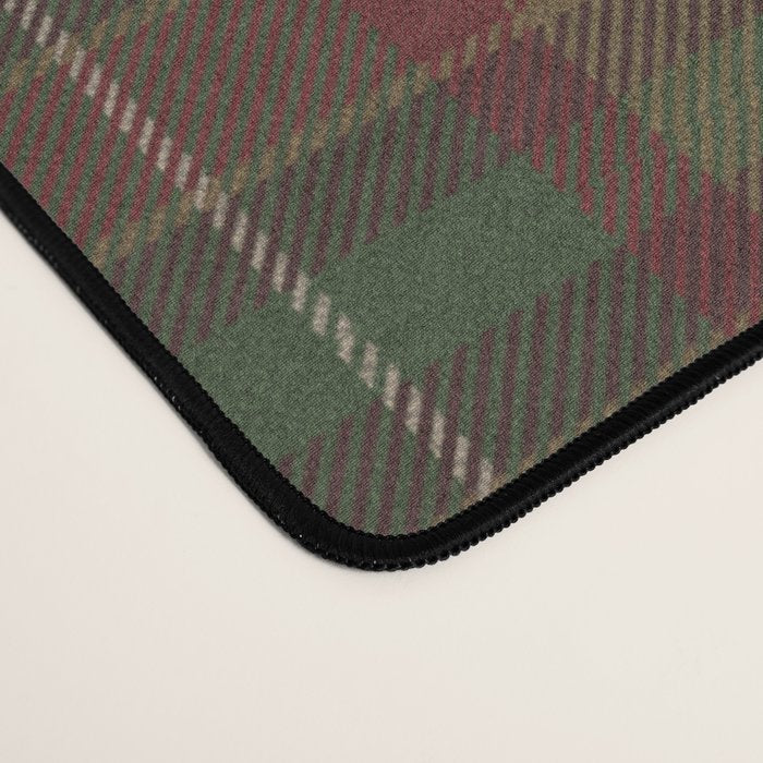 Burgundy Green Classic Plaid Desk Mat Gallery Image 4