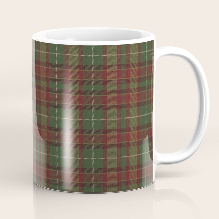Burgundy Green Classic Plaid Coffee Mug Gallery Image 1