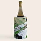 Red Crowned Cranes In Vintage Japanese Floral Landscape Wine Chiller Gallery Image 2
