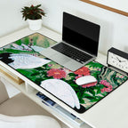 Red Crowned Cranes In Vintage Japanese Floral Landscape Desk Mat Gallery Image 2