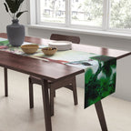 Red Crowned Cranes In Vintage Japanese Floral Landscape Table Runner Gallery Image 2