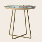Red Crowned Cranes In Vintage Japanese Floral Landscape Side Table Gallery Image 1