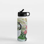 Red Crowned Cranes In Vintage Japanese Floral Landscape Water Bottle Gallery Image 1