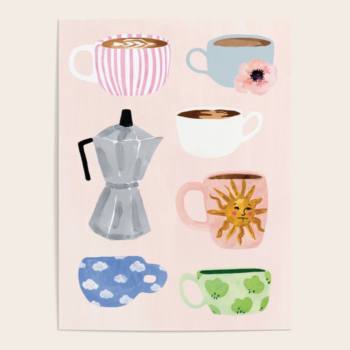 Cute Coffee Mugs Poster Gallery Image 4