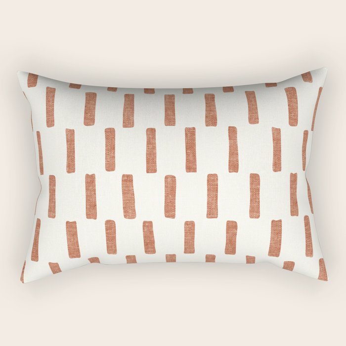 block print dash - terra cotta Rectangular Pillow Gallery Image 2