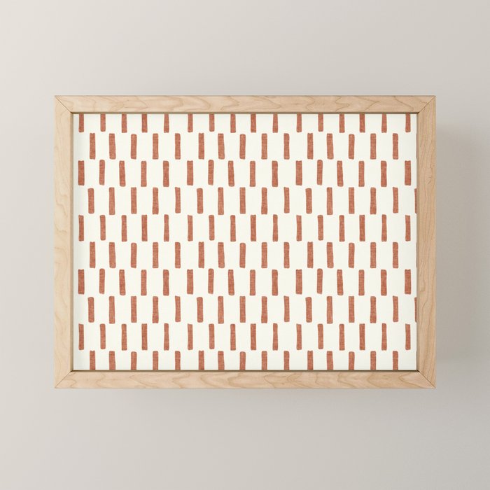 block print dash - terra cotta Mini Art Print Gallery Image 1