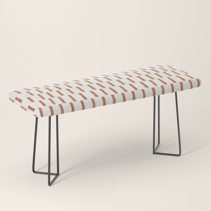 block print dash - terra cotta Bench Gallery Image 1