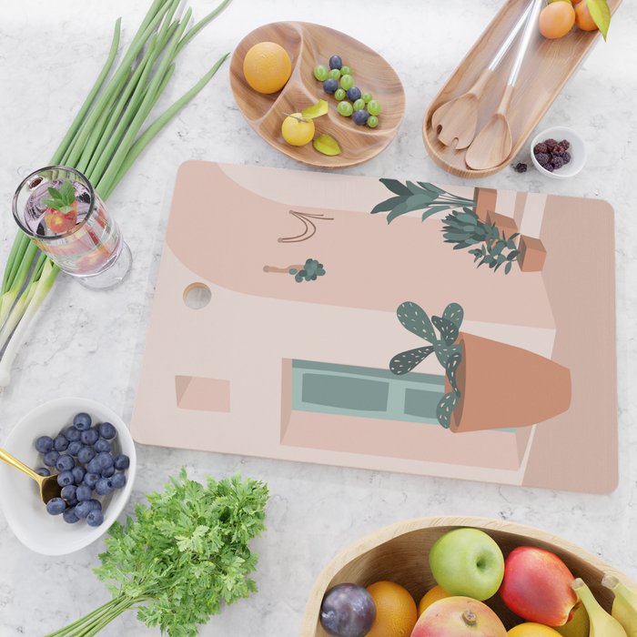 Summer doorway in Greece Cutting Board Gallery Image 2