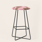 Retro Liquid Swirl Contemporary Abstract Pattern 2 in Mocha Brown and Pink Stool Gallery Image 1