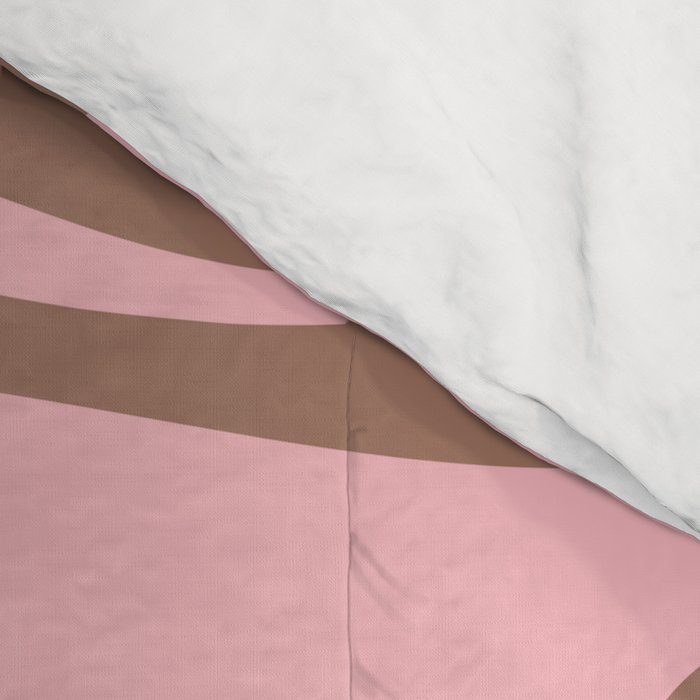 Retro Liquid Swirl Contemporary Abstract Pattern 2 in Mocha Brown and Pink Comforter Gallery Image 4