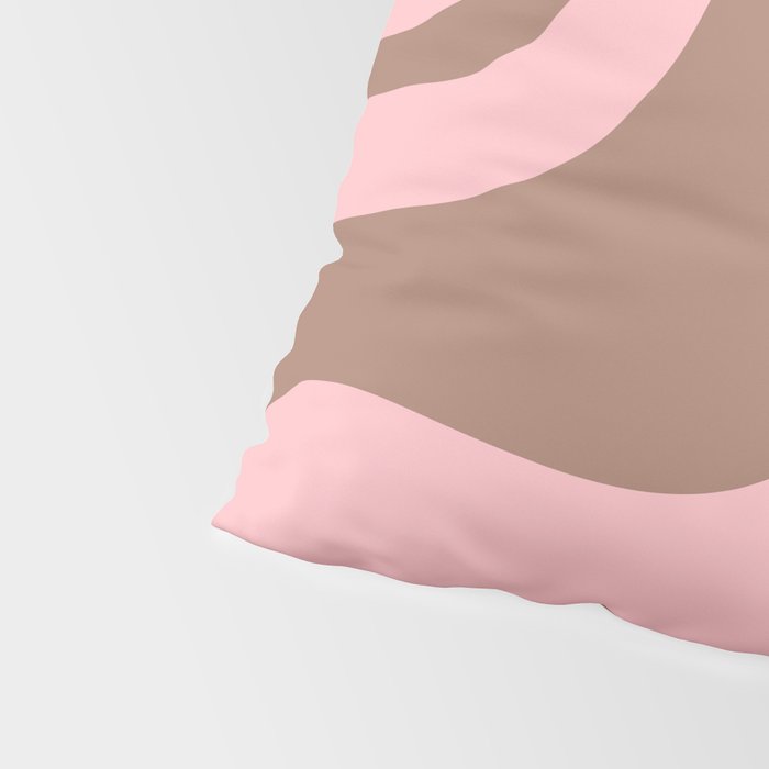 Retro Liquid Swirl Contemporary Abstract Pattern 2 in Mocha Brown and Pink Pillow Sham Gallery Image 4