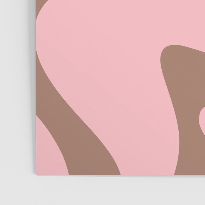 Retro Liquid Swirl Contemporary Abstract Pattern 2 in Mocha Brown and Pink Poster Gallery Image 3