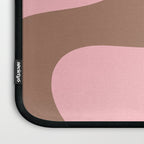 Retro Liquid Swirl Contemporary Abstract Pattern 2 in Mocha Brown and Pink Laptop Sleeve Gallery Image 3