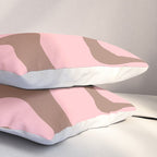 Retro Liquid Swirl Contemporary Abstract Pattern 2 in Mocha Brown and Pink Pillow Sham Gallery Image 3