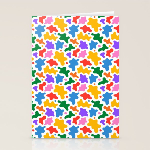Abstract colorful art splash shape pattern Stationery Card Gallery Image 1