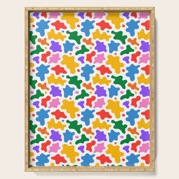 Abstract colorful art splash shape pattern Serving Tray Gallery Image 1