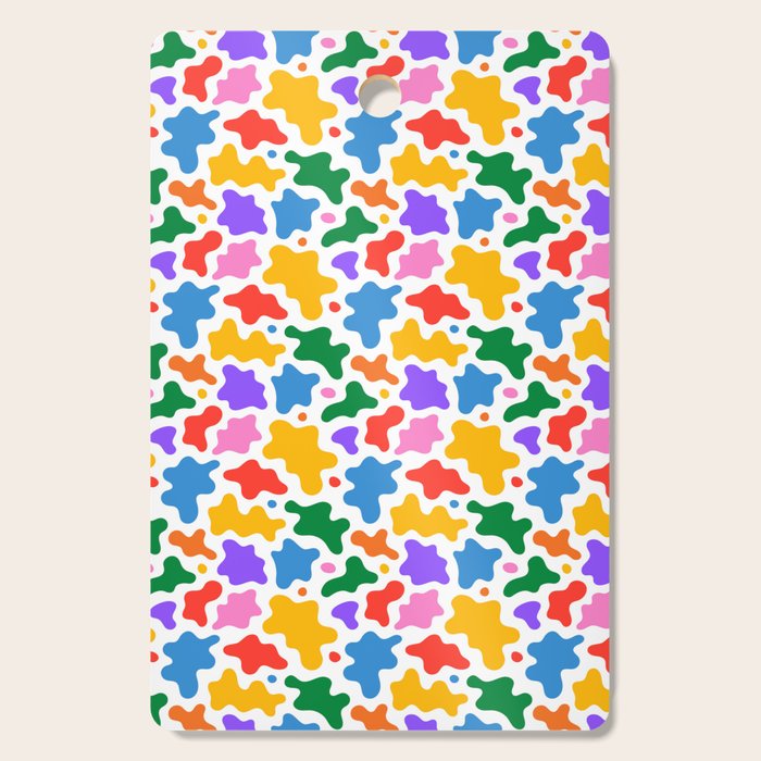 Abstract colorful art splash shape pattern Cutting Board Gallery Image 1
