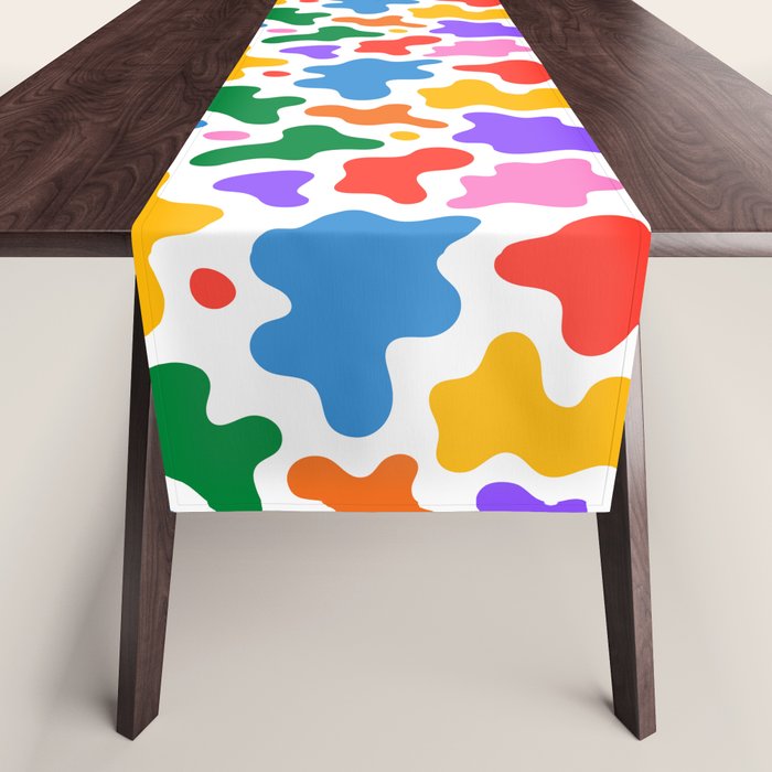Abstract colorful art splash shape pattern Table Runner Gallery Image 1