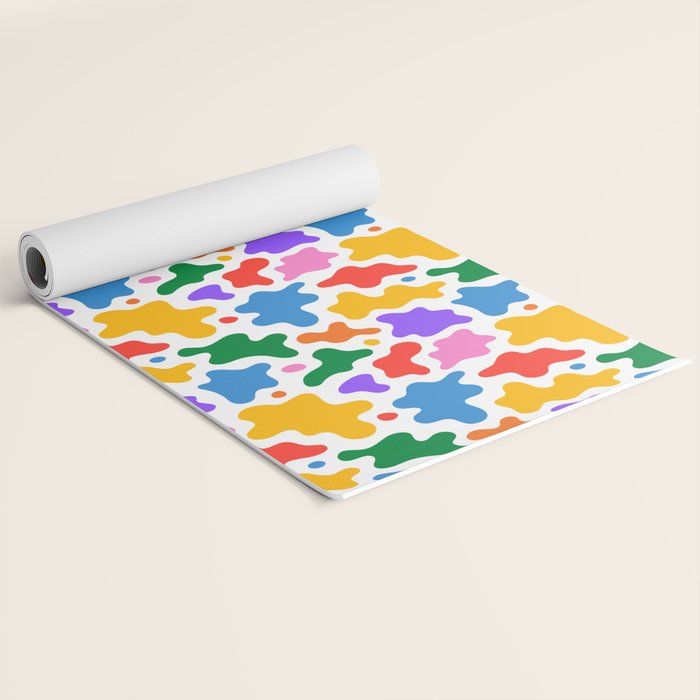 Abstract colorful art splash shape pattern Yoga Mat Gallery Image 2
