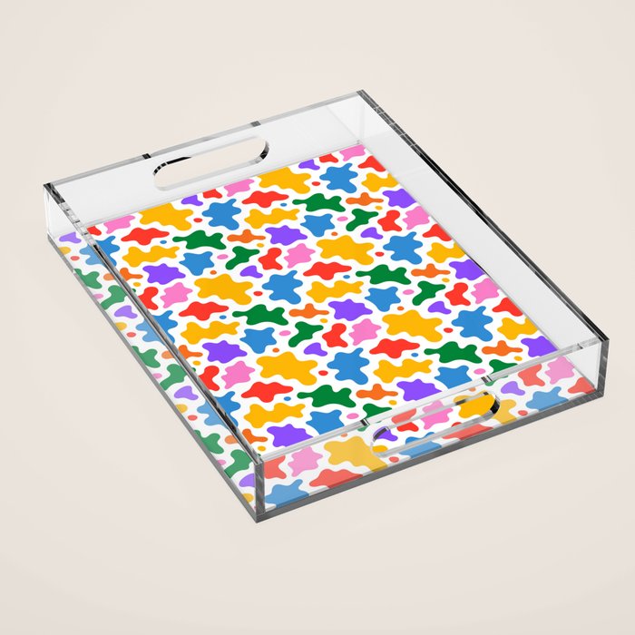 Abstract colorful art splash shape pattern Acrylic Tray Gallery Image 1