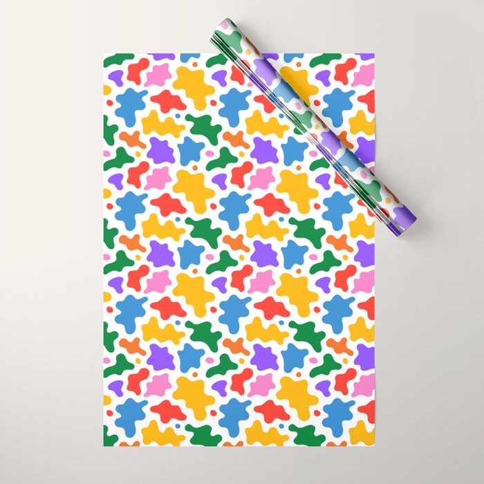 Abstract colorful art splash shape pattern Wrapping Paper Gallery Image 1