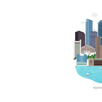 Boston Skyline Illustration Coffee Mug Gallery Image 2
