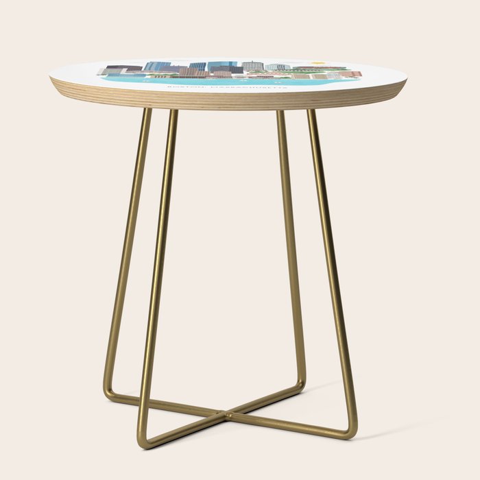 Boston Skyline Illustration Side Table Gallery Image 1
