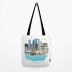 Boston Skyline Illustration Tote Bag Gallery Image 2