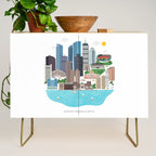Boston Skyline Illustration Credenza Gallery Image 1
