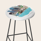 Boston Skyline Illustration Stool Gallery Image 2
