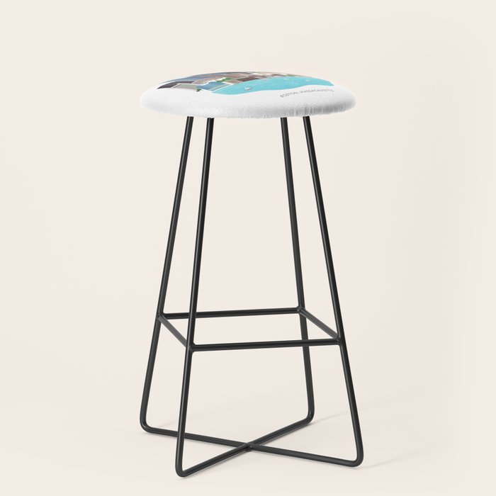 Boston Skyline Illustration Stool Gallery Image 1