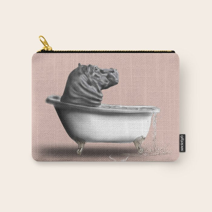 Hippo in Bath Carry All Pouch Gallery Image 1