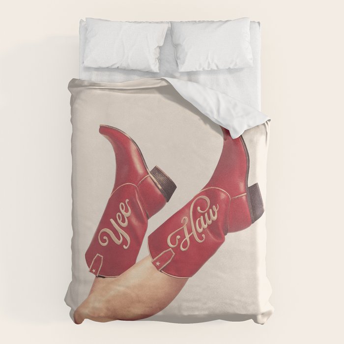 These Boots - Yeehaw Rustic Red n Neutral Duvet Cover Gallery Image 1