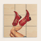 These Boots - Yeehaw Rustic Red n Neutral Wood Wall Art Gallery Image 1