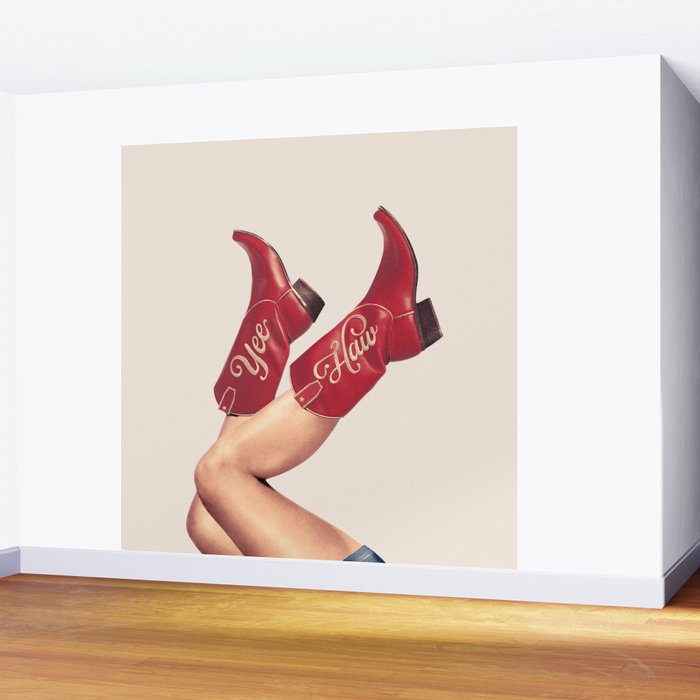 These Boots - Yeehaw Rustic Red n Neutral Wall Mural Gallery Image 2
